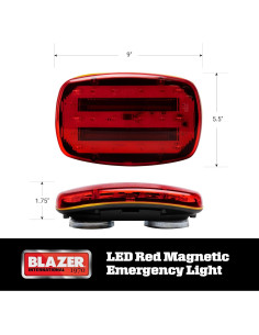 Luz de Emergencia LED Magnética Blazer Internacional 195C6350 - Roja 2