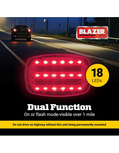 Luz de Emergencia LED Magnética Blazer Internacional 195C6350 - Roja