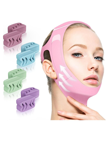 Conjunto Reductor Doble Papada Azrra - Máscara Elevadora V y Ejercitador Mandíbula