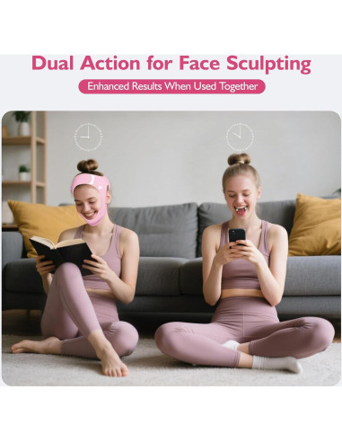 Conjunto Reductor Doble Papada Azrra - Máscara Elevadora V y Ejercitador Mandíbula