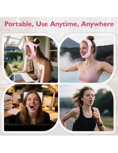 Conjunto Reductor Doble Papada Azrra - Máscara Elevadora V y Ejercitador Mandíbula