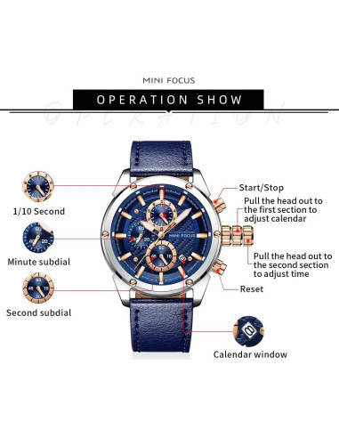 Reloj de Pulsera Multifuncional MF MINI FOCUS Azul 40mm