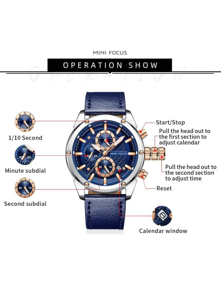 Reloj de Pulsera Multifuncional MF MINI FOCUS Azul 40mm