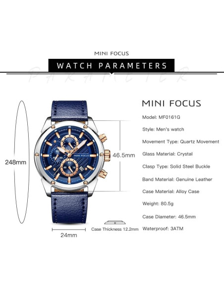 Reloj de Pulsera Multifuncional MF MINI FOCUS Azul 40mm