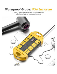 Toma de Corriente Exterior Impermeable CCCEI 8 Salidas 1.83m 2