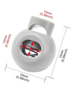 Bloqueadores de Cuerda de Plástico con Resorte 10PCS Gris 2