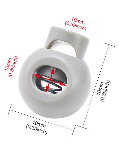 Bloqueadores de Cuerda de Plástico con Resorte 10PCS Gris