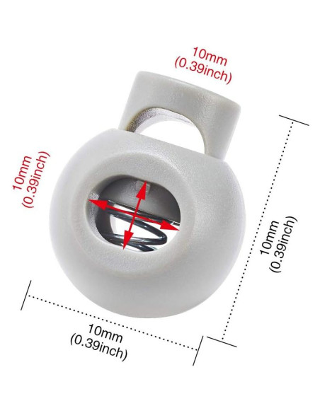 Bloqueadores de Cuerda de Plástico con Resorte 10PCS Gris