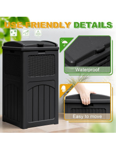 Caja de Entrega de Paquetes Greesum 33 Galones Negra 2