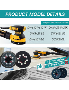 2 Almohadillas de Lijado Dewalt 12.7 cm 8 Agujeros Reemplazo 2