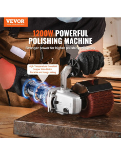 Máquina de Pulido VEVOR 1200W 6 Velocidades con 4 Ruedas 2