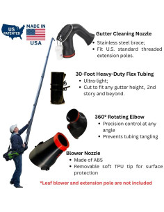 Kit de limpieza de canalones ArloCatcher 9.14m para Milwaukee 2724-20/2728-2 2