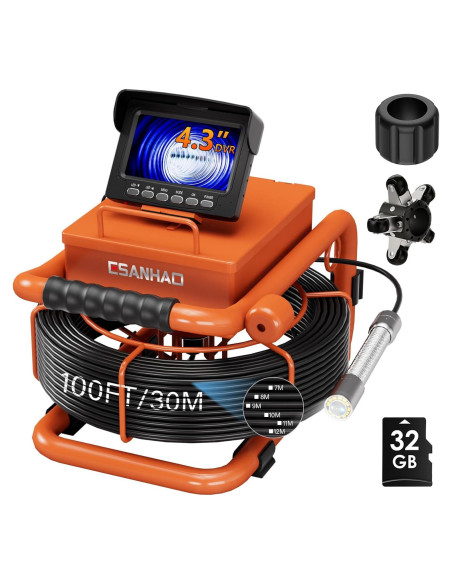Cámara de Alcantarillado ESANHAO 30M HD 1000TVL 4.3" IPS