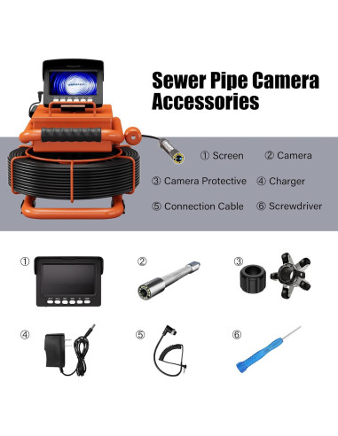 Cámara de Alcantarillado ESANHAO 30M HD 1000TVL 4.3" IPS