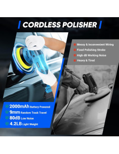 Pulidor a Batería LDHTHOPI 24V 1600W 10000RPM Kit 23 Accesorios 2