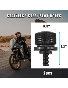 Tornillos de Asiento de Motocicleta Gasedin 2 PCS Aluminio Negro 2
