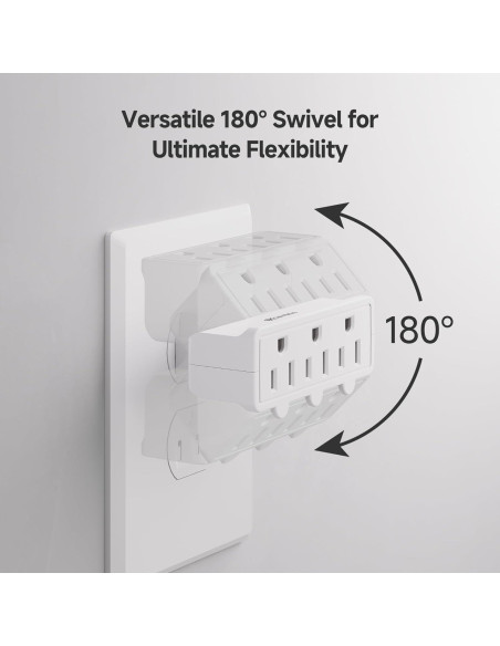 Adaptador de Pared Giratorio 3 Salidas Cable Matters Blanco