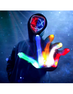 Máscara LED Halloween Max Fun + Guantes Brillantes 2