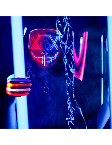 Máscara LED Halloween Max Fun + Guantes Brillantes