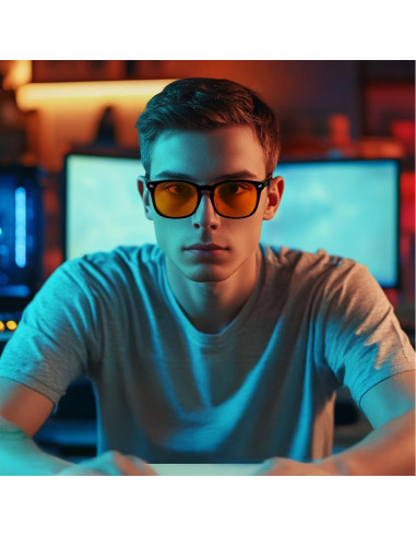 Gafas Bloqueadoras de Luz Azul FEISEDY Ámbar para Hombre y Mujer