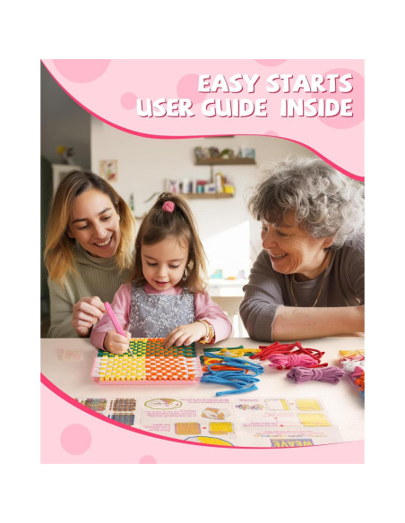 Kit de Telar para Niños CUUCUVA 18.5 cm con 192 Lazos