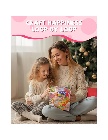 Kit de Telar para Niños CUUCUVA 18.5 cm con 192 Lazos