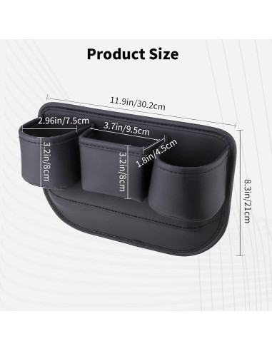 Caja de Almacenamiento LECART para Asiento de Coche con 2 Portavasos