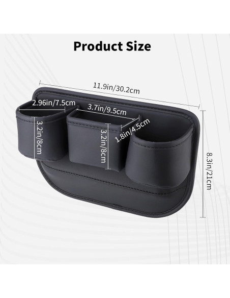 Caja de Almacenamiento LECART para Asiento de Coche con 2 Portavasos