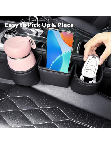 Caja de Almacenamiento LECART para Asiento de Coche con 2 Portavasos