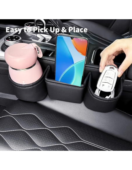 Caja de Almacenamiento LECART para Asiento de Coche con 2 Portavasos