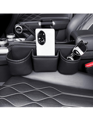 Caja de Almacenamiento LECART para Asiento de Coche con 2 Portavasos