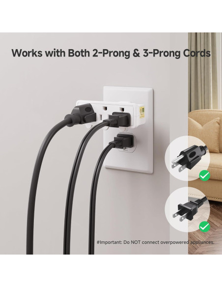 Adaptador de Pared Giratorio 3 Salidas Cable Matters Blanco