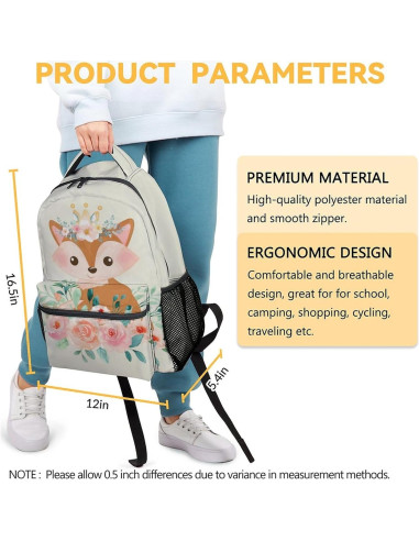 Mochila Escolar UNIKITTY Zorro para Niñas 40.6 cm Ligera