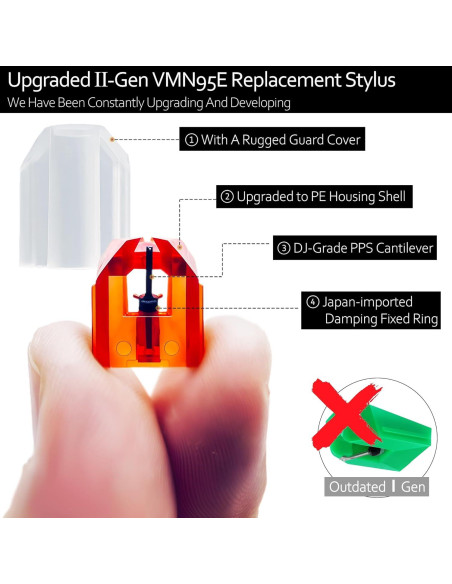 Estiló Elíptico AT-VMN95E para Cartuchos AT-XP5 y AT-VM95