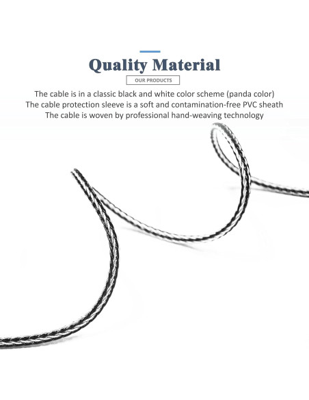 Cable de Reemplazo GUCraftsman 1.8m para Auriculares SHURE 4.4mm