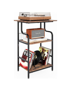 Mesa para Tocadiscos Luwesde VP-01 3 Niveles Marrón Rústico