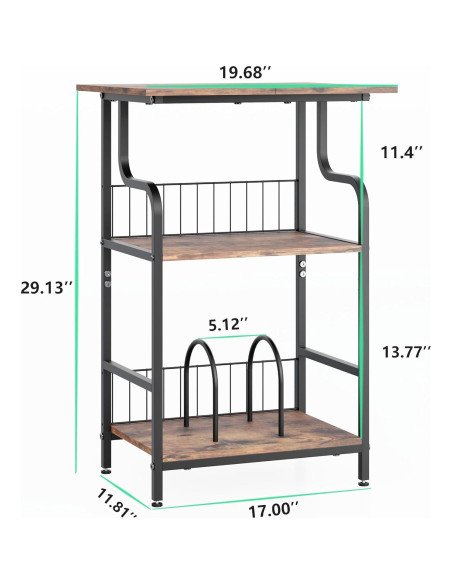 Mesa para Tocadiscos Luwesde VP-01 3 Niveles Marrón Rústico