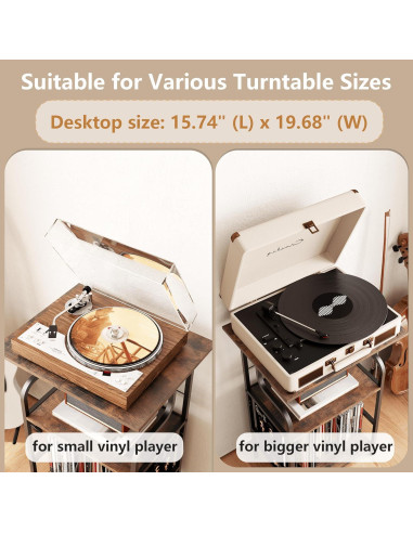 Mesa para Tocadiscos Luwesde VP-01 3 Niveles Marrón Rústico