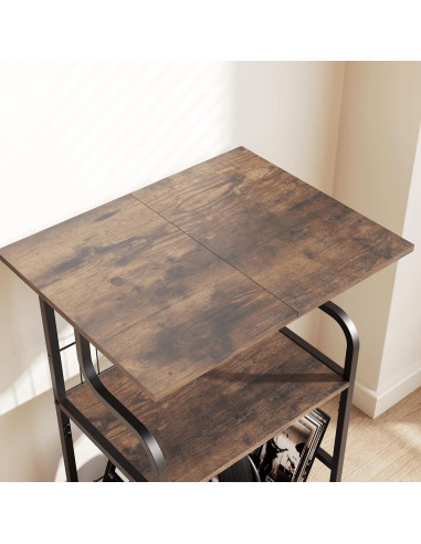 Mesa para Tocadiscos Luwesde VP-01 3 Niveles Marrón Rústico