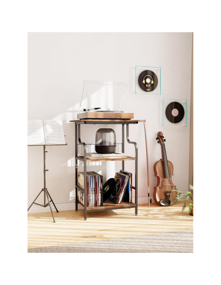 Mesa para Tocadiscos Luwesde VP-01 3 Niveles Marrón Rústico