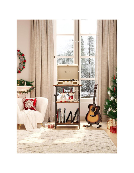 Mesa para Tocadiscos Luwesde VP-01 3 Niveles Marrón Rústico