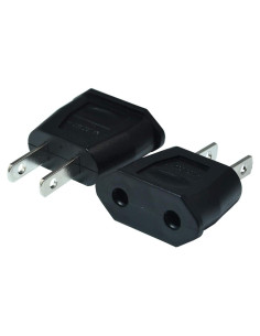 Adaptador de Enchufe Europa a EE. UU. FILSHU 2PCS Negro