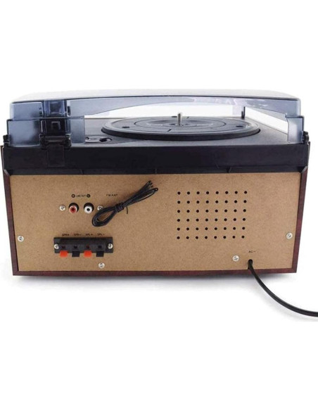 Gramófono Tocadiscos Bluetooth EHVYBDX 3 Velocidades FM USB