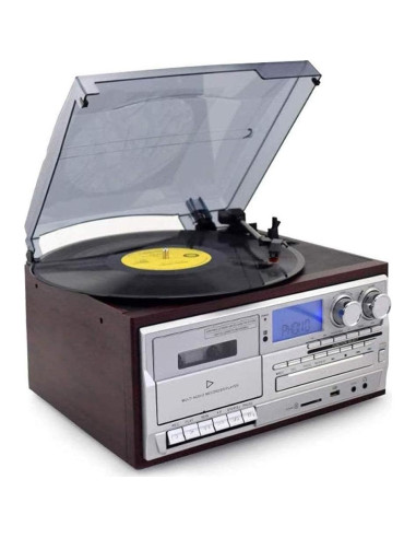 Gramófono Tocadiscos Bluetooth EHVYBDX 3 Velocidades FM USB