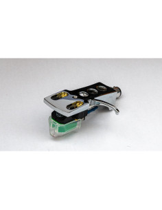 Cabezal de cromo con aguja elíptica AT VM95e y lubricante V2 Pro 2