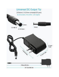 Fuente de Poder DC 12V 1A ALITOVE Adaptador 12W para LED 2