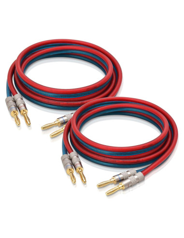 Cable de Altavoz AutCreation 1.5M 14 AWG Cobre Puro Banana Oro