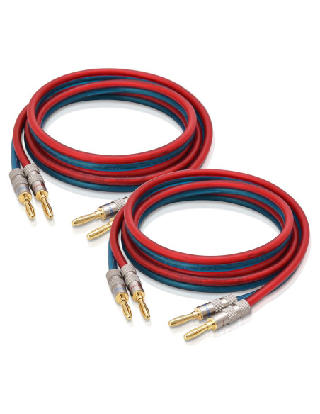 Cable de Altavoz AutCreation 1.5M 14 AWG Cobre Puro Banana Oro