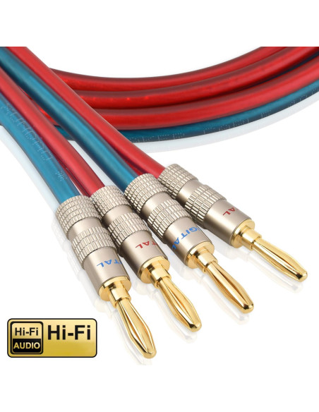 Cable de Altavoz AutCreation 1.5M 14 AWG Cobre Puro Banana Oro