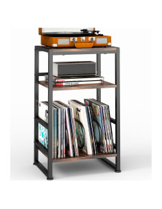 Soporte para Tocadiscos de Vinilo ZEXVIDA 71 cm Madera Rústica